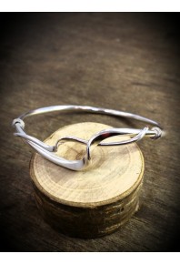 Torque Silver Double Twisted Full Bangle + Red Gold